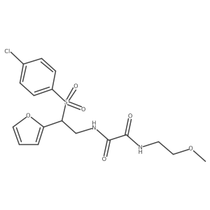 N1-(2-((4-chlorophenyl)sulfonyl)-2-(furan-2-yl)ethyl)-N2-(2-methoxyethyl)oxalamide结构式