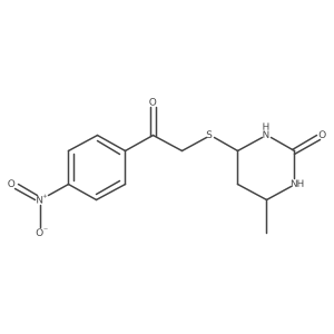 4-Methyl-6-[2-(4-nitrophenyl)-2-oxoethyl]sulfanyl-1,3-diazinan-2-one结构式