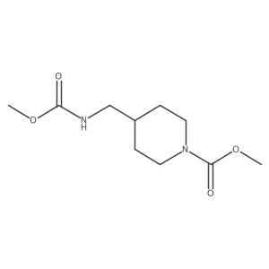 Methyl 4-(((methoxycarbonyl)amino)methyl)piperidine-1-carboxylate结构式