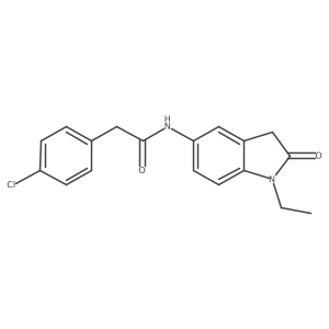 2-(4-chlorophenyl)-N-(1-ethyl-2-oxoindolin-5-yl)acetamide结构式