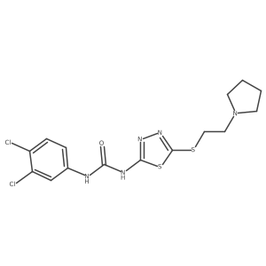1-(3,4-Dichlorophenyl)-3-(5-((2-(pyrrolidin-1-yl)ethyl)thio)-1,3,4-thiadiazol-2-yl)urea Structure