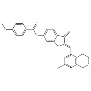 (2Z)-2-[(6-chloro-4H-1,3-benzodioxin-8-yl)methylidene]-3-oxo-2,3-dihydro-1-benzofuran-6-yl 4-methoxybenzoate结构式