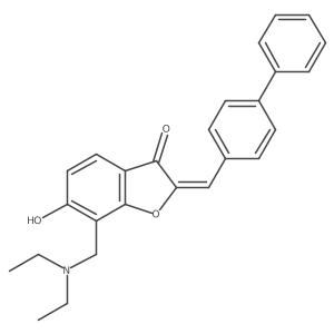 (2Z)-2-(biphenyl-4-ylmethylidene)-7-[(diethylamino)methyl]-6-hydroxy-1-benzofuran-3(2H)-one结构式