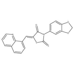 (5Z)-3-(1,3-benzodioxol-5-yl)-5-(quinolin-8-ylmethylidene)-2-thioxo-1,3-thiazolidin-4-one结构式