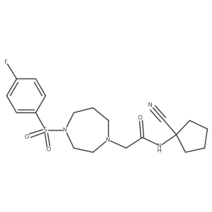 N-(1-cyanocyclopentyl)-2-[4-(4-fluorobenzenesulfonyl)-1,4-diazepan-1-yl]acetamide结构式