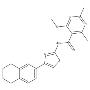 2,4-dimethyl-6-(methylsulfanyl)-N-[4-(5,6,7,8-tetrahydronaphthalen-2-yl)-1,3-thiazol-2-yl]pyrimidine-5-carboxamide Structure