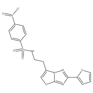 4-nitro-N-(2-(2-(thiophen-2-yl)thiazolo[3,2-b][1,2,4]triazol-6-yl)ethyl)benzenesulfonamide Structure