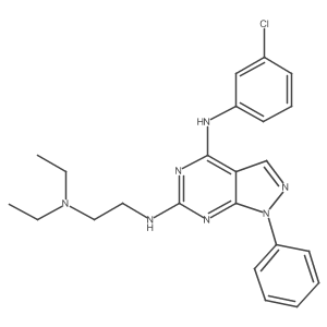 N~4~-(3-chlorophenyl)-N~6~-[2-(diethylamino)ethyl]-1-phenyl-1H-pyrazolo[3,4-d]pyrimidine-4,6-diamine Structure