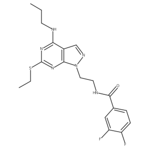 N-(2-(6-(ethylthio)-4-(propylamino)-1H-pyrazolo[3,4-d]pyrimidin-1-yl)ethyl)-3,4-difluorobenzamide结构式
