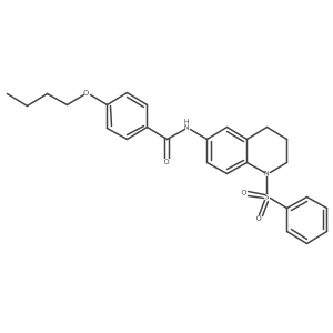 N-[1-(benzenesulfonyl)-1,2,3,4-tetrahydroquinolin-6-yl]-4-butoxybenzamide Structure