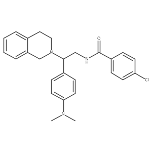 4-chloro-N-(2-(3,4-dihydroisoquinolin-2(1H)-yl)-2-(4-(dimethylamino)phenyl)ethyl)benzamide结构式