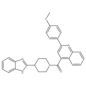 4-{[4-(1H-benzimidazol-2-yl)piperidin-1-yl]carbonyl}-2-(4-methoxyphenyl)quinoline结构式