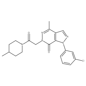 1-(3-chlorophenyl)-4-methyl-6-(2-(4-methylpiperidin-1-yl)-2-oxoethyl)-1H-pyrazolo[3,4-d]pyridazin-7(6H)-one结构式