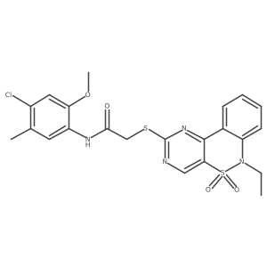 N-(4-chloro-2-methoxy-5-methylphenyl)-2-((6-ethyl-5,5-dioxido-6H-benzo[c]pyrimido[4,5-e][1,2]thiazin-2-yl)thio)acetamide Structure