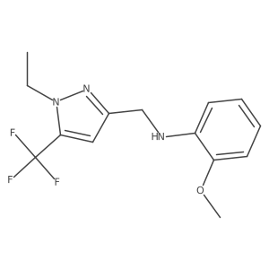 1-Ethyl-N-(2-methoxyphenyl)-5-(trifluoromethyl)-1H-pyrazole-3-methanamine结构式