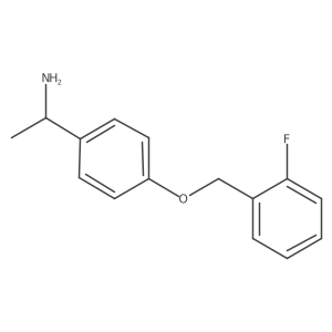 1-(4-[(2-Fluorophenyl)methoxy]phenyl)ethan-1-amine Structure