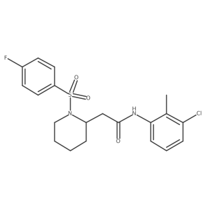 N-(3-chloro-2-methylphenyl)-2-(1-((4-fluorophenyl)sulfonyl)piperidin-2-yl)acetamide Structure