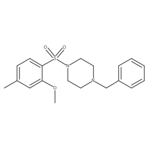 1-Benzyl-4-(2-methoxy-4-methylbenzenesulfonyl)piperazine结构式