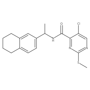5-chloro-2-(methylsulfanyl)-N-[1-(5,6,7,8-tetrahydronaphthalen-2-yl)ethyl]pyrimidine-4-carboxamide结构式