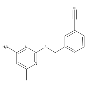 3-(((4-Amino-6-methylpyrimidin-2-yl)thio)methyl)benzonitrile结构式
