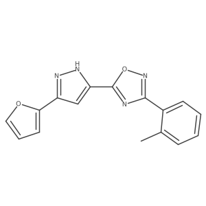 5-[3-(furan-2-yl)-1H-pyrazol-5-yl]-3-(2-methylphenyl)-1,2,4-oxadiazole Structure