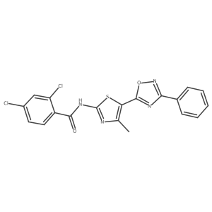2,4-dichloro-N-[(2Z)-4-methyl-5-(3-phenyl-1,2,4-oxadiazol-5-yl)-1,3-thiazol-2(3H)-ylidene]benzamide Structure