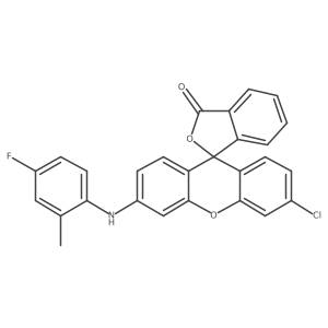 3'-chloro-6'-((4-fluoro-2-methylphenyl)amino)-3H-spiro[isobenzofuran-1,9'-xanthen]-3-one Structure