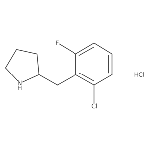 2-[(2-Chloro-6-fluorophenyl)methyl]pyrrolidine hydrochloride结构式