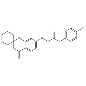 N-(4-hydroxyphenyl)-2-[(4-oxo-3,4-dihydrospiro[chromene-2,1'-cyclohexan]-7-yl)oxy]acetamide结构式