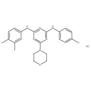 N2-(4-chlorophenyl)-N4-(3,4-dimethylphenyl)-6-morpholino-1,3,5-triazine-2,4-diamine hydrochloride Structure