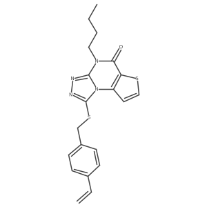 4-butyl-1-((4-vinylbenzyl)thio)thieno[2,3-e][1,2,4]triazolo[4,3-a]pyrimidin-5(4H)-one结构式