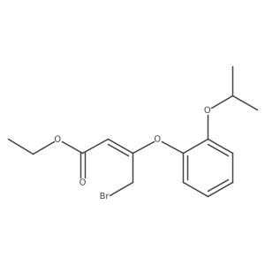 (E)-4-bromo-3-(2-isopropoxy-phenoxy)-but-2-enoic acid ethyl ester Structure