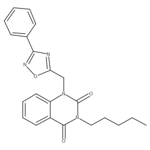 3-pentyl-1-((3-phenyl-1,2,4-oxadiazol-5-yl)methyl)quinazoline-2,4(1H,3H)-dione结构式