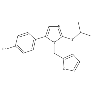 5-(4-bromophenyl)-1-(furan-2-ylmethyl)-2-(isopropylthio)-1H-imidazole结构式