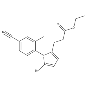 ethyl 3-(5-bromo-1-(4-cyano-2-methylphenyl)-1H-pyrrol-2-yl)propanoate Structure