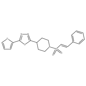 4-[5-(furan-2-yl)-1,3,4-oxadiazol-2-yl]-1-[(E)-2-phenylethenesulfonyl]piperidine Structure