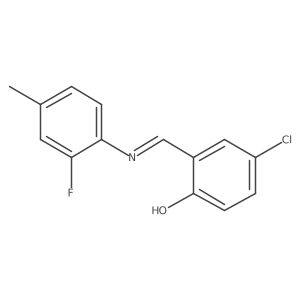 4-chloro-2-{(E)-[(2-fluoro-4-methylphenyl)imino]methyl}phenol结构式