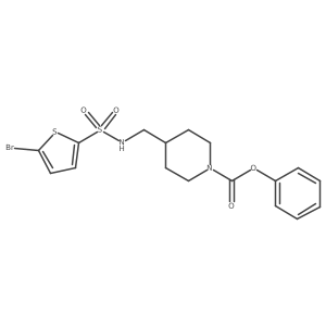 Phenyl 4-((5-bromothiophene-2-sulfonamido)methyl)piperidine-1-carboxylate结构式