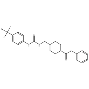 Phenyl 4-((3-(4-(trifluoromethyl)phenyl)ureido)methyl)piperidine-1-carboxylate结构式