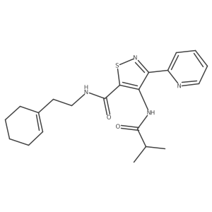 N-(2-cyclohex-1-en-1-ylethyl)-4-(isobutyrylamino)-3-pyridin-2-ylisothiazole-5-carboxamide结构式