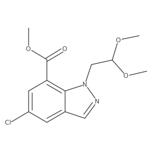 methyl 5-chloro-1-(2,2-dimethoxyethyl)-1H-indazole-7-carboxylate结构式