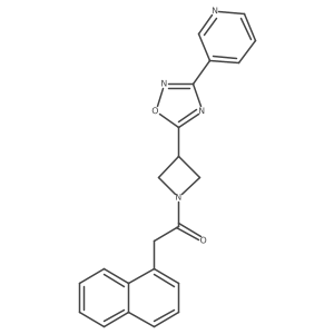 2-(Naphthalen-1-yl)-1-(3-(3-(pyridin-3-yl)-1,2,4-oxadiazol-5-yl)azetidin-1-yl)ethanone结构式