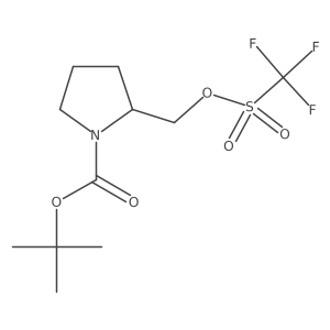 tert-Butyl 2-((((trifluoromethyl)sulfonyl)oxy)methyl)pyrrolidine-1-carboxylate结构式