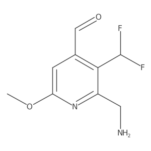 2-(Aminomethyl)-3-(difluoromethyl)-6-methoxypyridine-4-carboxaldehyde结构式