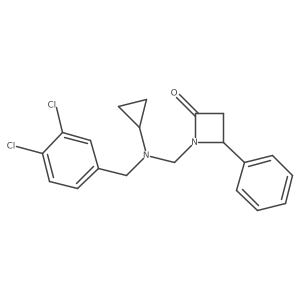 1-({Cyclopropyl[(3,4-dichlorophenyl)methyl]amino}methyl)-4-phenylazetidin-2-one结构式