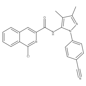 1-chloro-N-[1-(4-cyanophenyl)-3,4-dimethyl-1H-pyrazol-5-yl]isoquinoline-3-carboxamide Structure