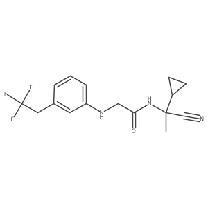 N-(1-Cyano-1-cyclopropylethyl)-2-[3-(2,2,2-trifluoroethyl)anilino]acetamide结构式