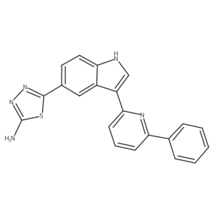 5-[3-(6-phenylpyridin-2-yl)-1H-indol-5-yl]-1,3,4-thiadiazol-2-amine Structure