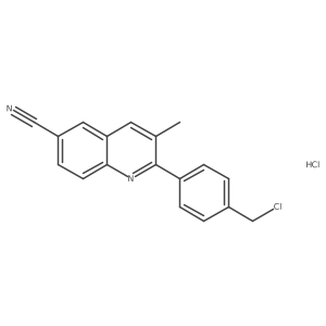2-(4-(Chloromethyl)phenyl)-3-methylquinoline-6-carbonitrile hydrochloride Structure