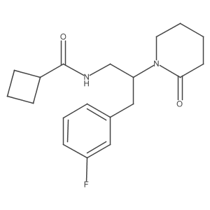 N-[3-(3-Fluorophenyl)-2-(2-oxopiperidin-1-YL)propyl]cyclobutanecarboxamide Structure